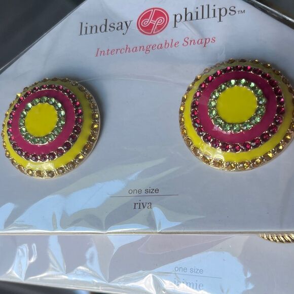 Lindsay Phillips interchangeable Snaps Jamie (Teal) Reva (Yellow) - Picture 4 of 6